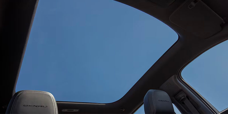 Interior view of 2026 GMC Sierra EV Sunroof