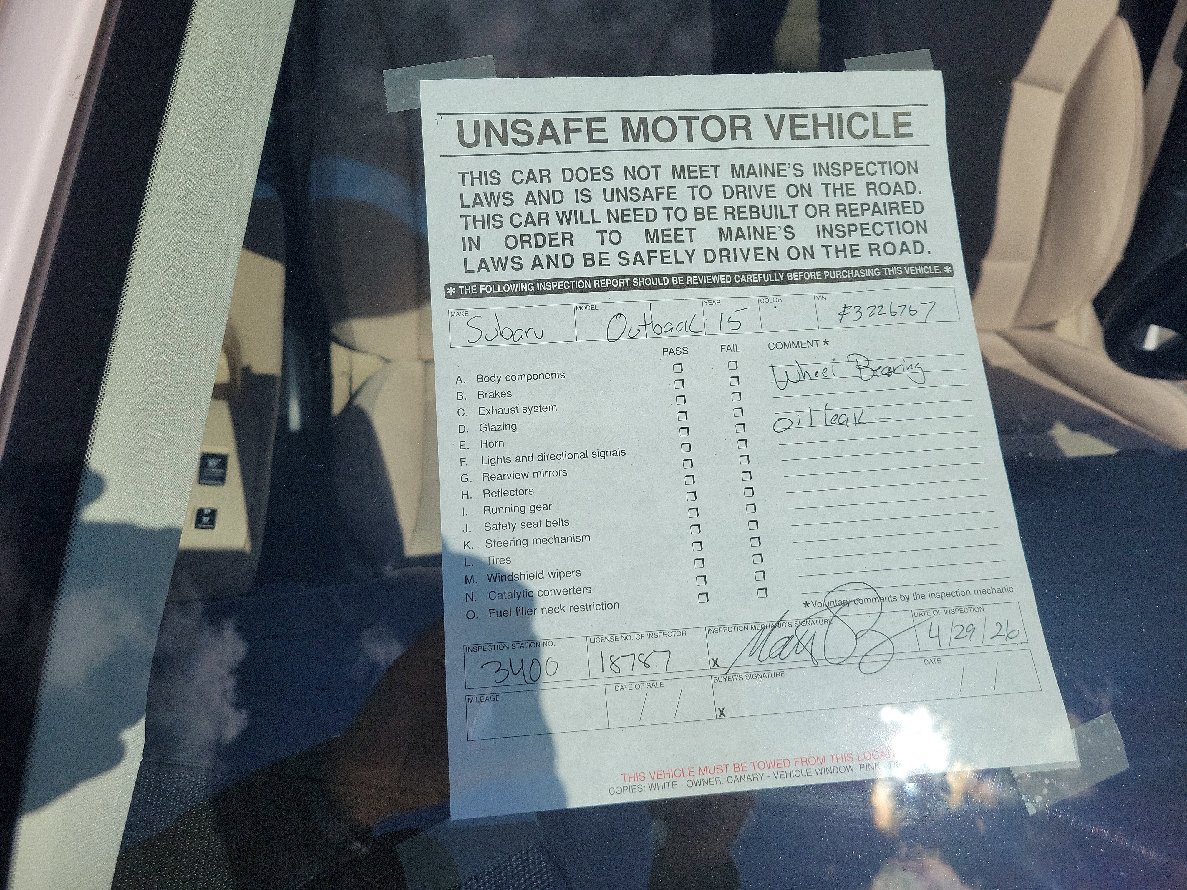 2015 Subaru Outback 2.5i Premium